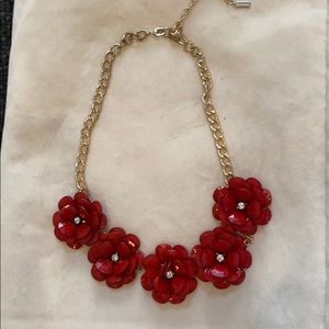 Bauble bar red flower necklace